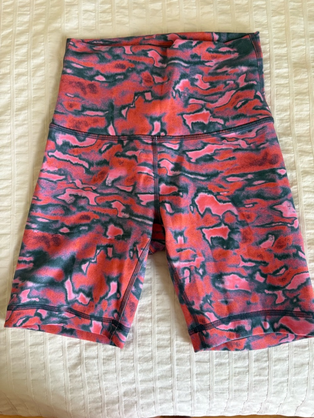 lululemon athletica Pink & Black Marble-Print Athletic Shorts